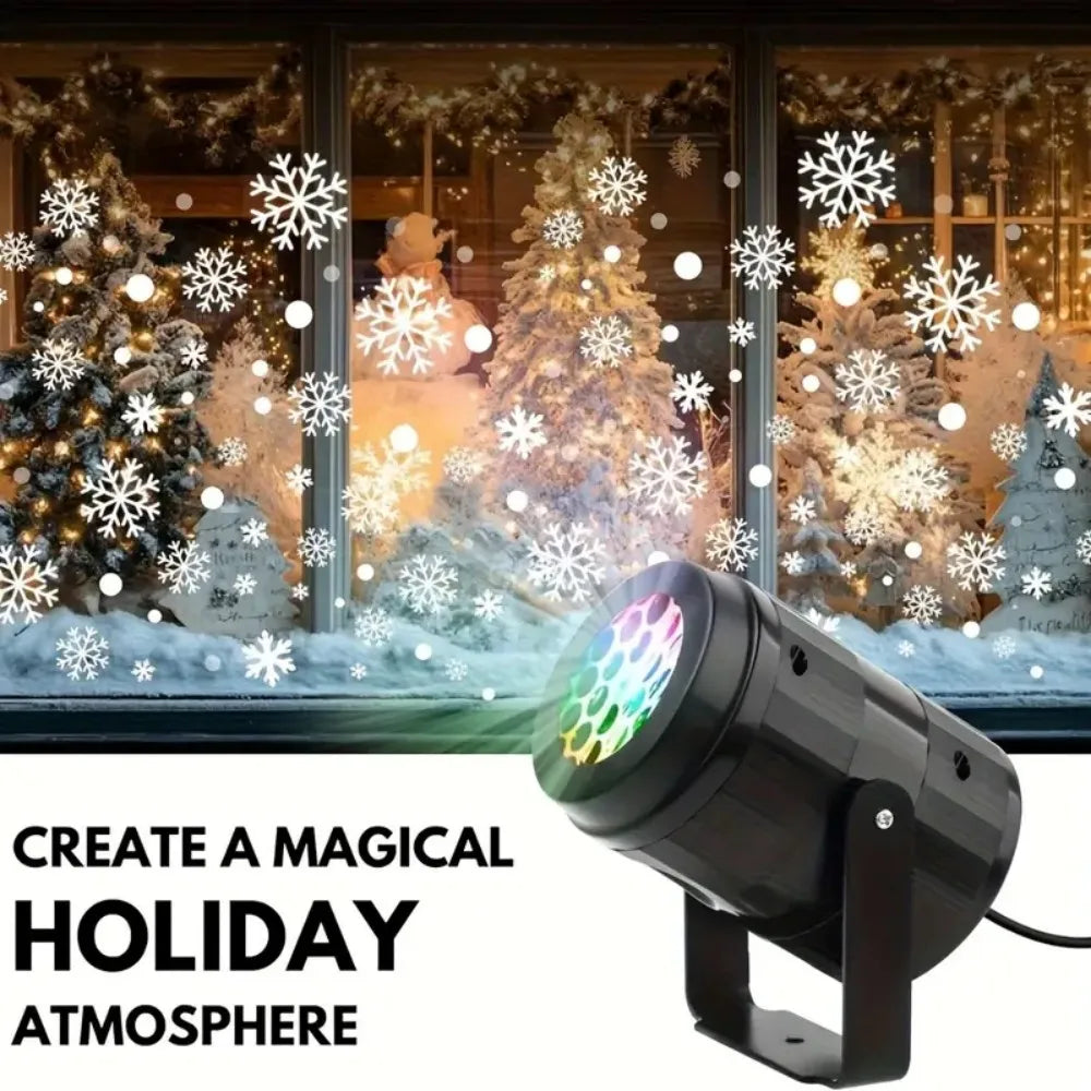 Christmas LED Snowflake Lights Rotating Snowflake Outdoor Ambient Projection Lamp for Navidad
