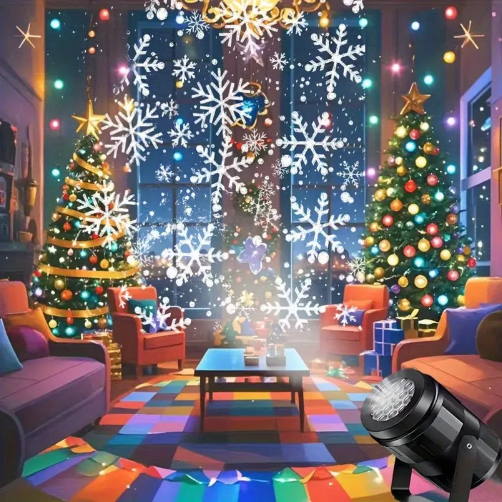 Christmas LED Snowflake Lights Rotating Snowflake Outdoor Ambient Projection Lamp for Navidad