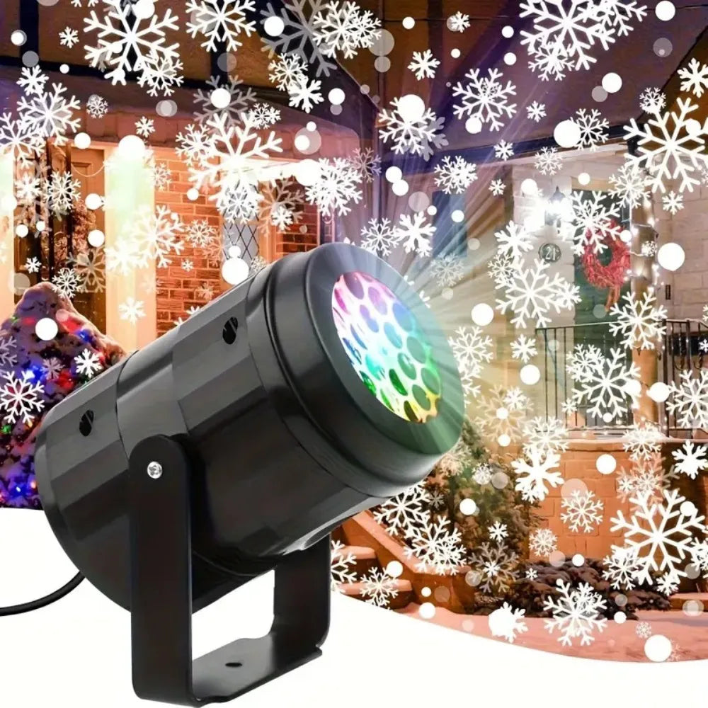Christmas LED Snowflake Lights Rotating Snowflake Outdoor Ambient Projection Lamp for Navidad