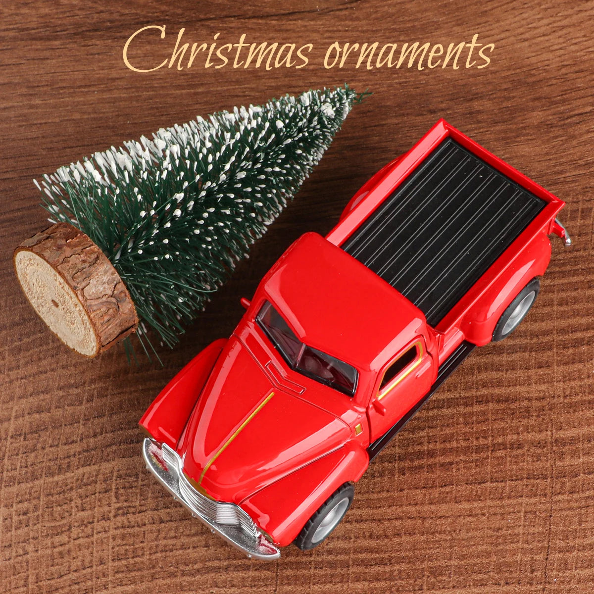 Mini truck+Christmas tree 2-piece ornament set; decoration; living room and office desk