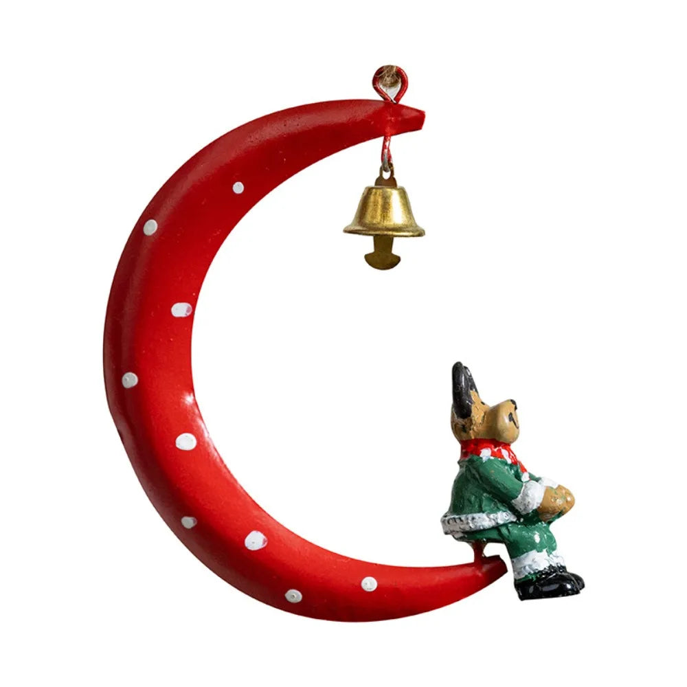 Christmas Metal Ornaments Set with Snowman Santa Reindeer Hanging Decor for Xmas Tree